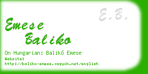 emese baliko business card