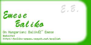 emese baliko business card